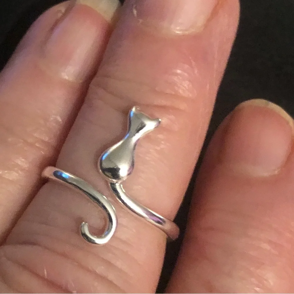 Sterling Silver Cat Ring NWOT